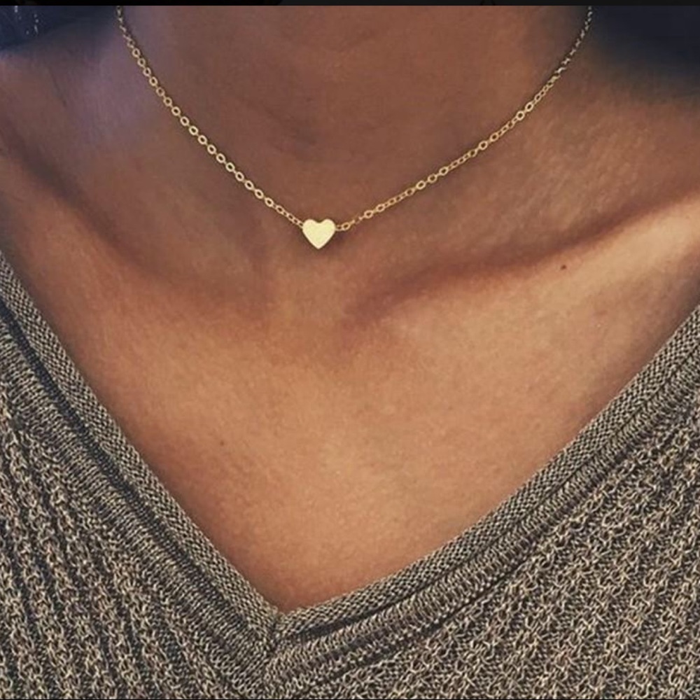 Tiny Gold heart necklace Trendy
